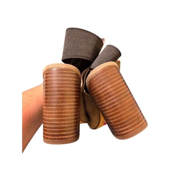 Dolce Vita Rayne Bootie Women 7.5 Ankle Taupe Suede Slingback Heel - Picture 12 of 14